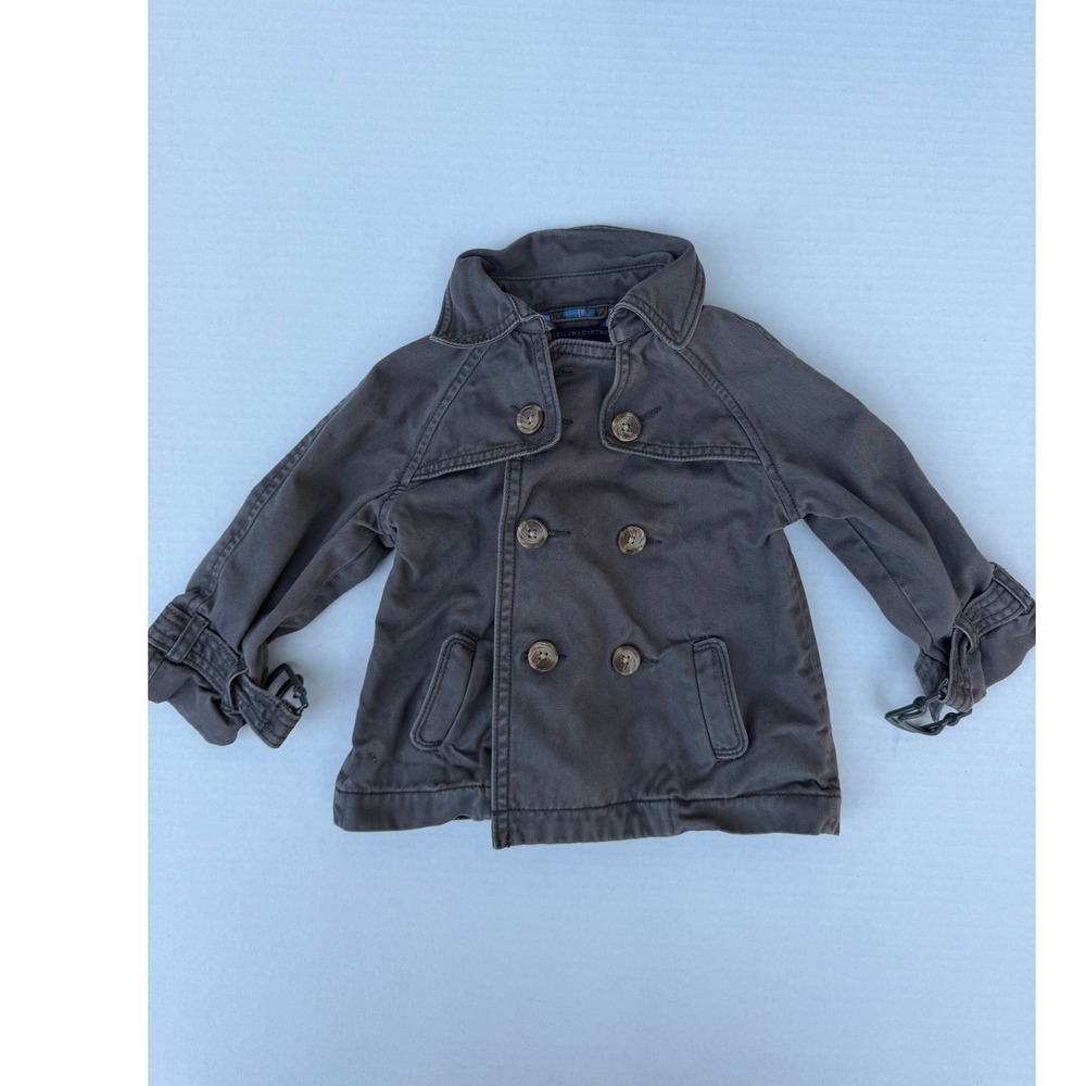 Stella McCartney for Baby Gap Toddler Double Breasted Jacket Grey Trench Size 2T